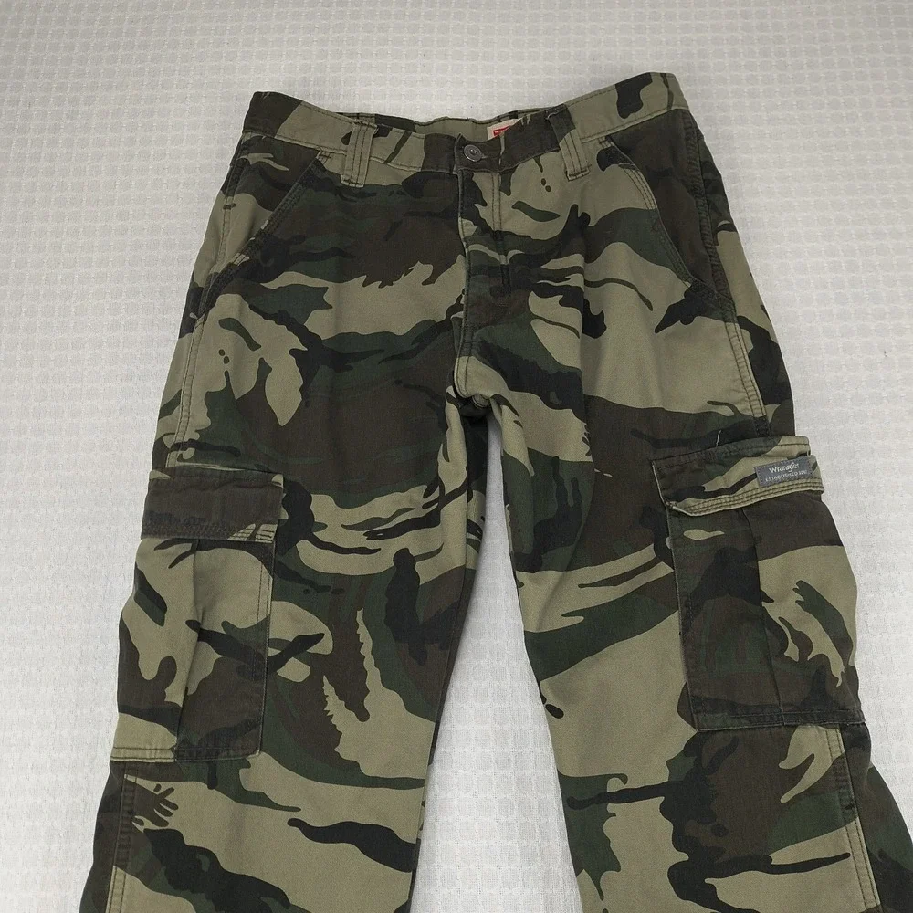 Wrangler Mens Relaxed Fit Fleece Lined Camo‎ Cargo Pants 30x30 Green 70FEW4M